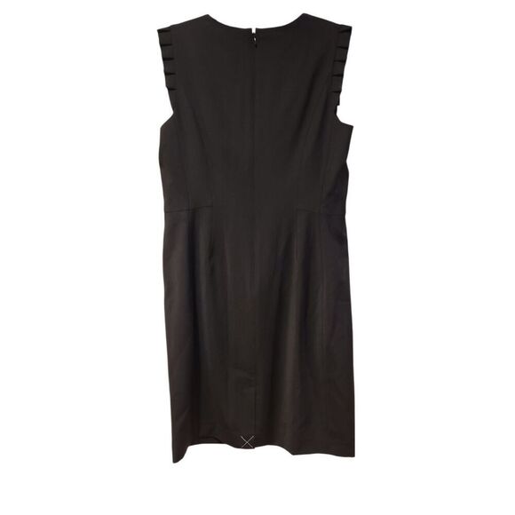 Talbot's Little Black Sheath Dresswith Ruffle Shoulder Detail | Petite 10 NWT - Picture 4 of 11
